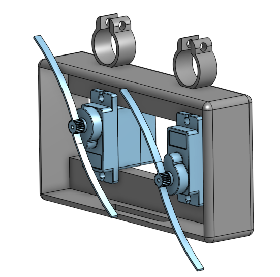 CAD model of the servo housing and friction mechanism