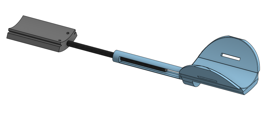 CAD model of the turnbuckle adjustment mechanism