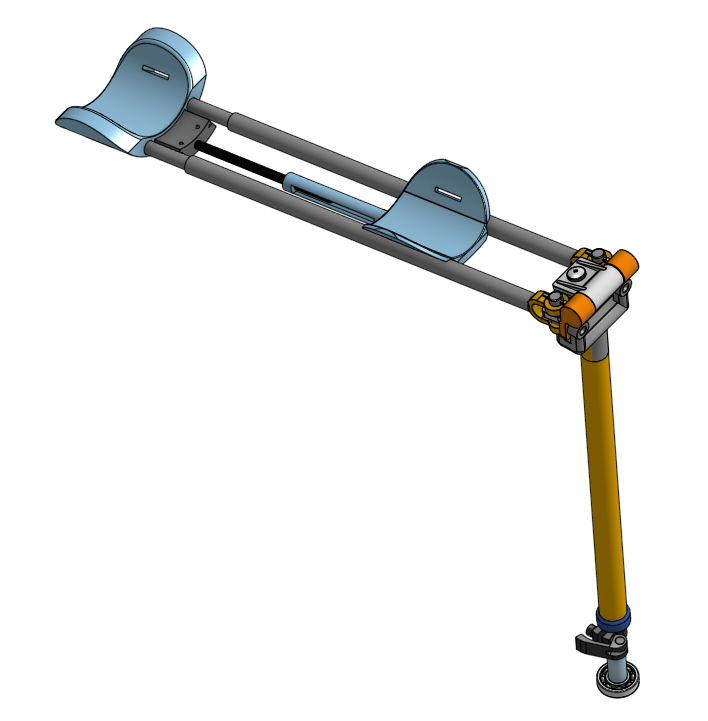 CAD model of the complete adaptive arm assembly