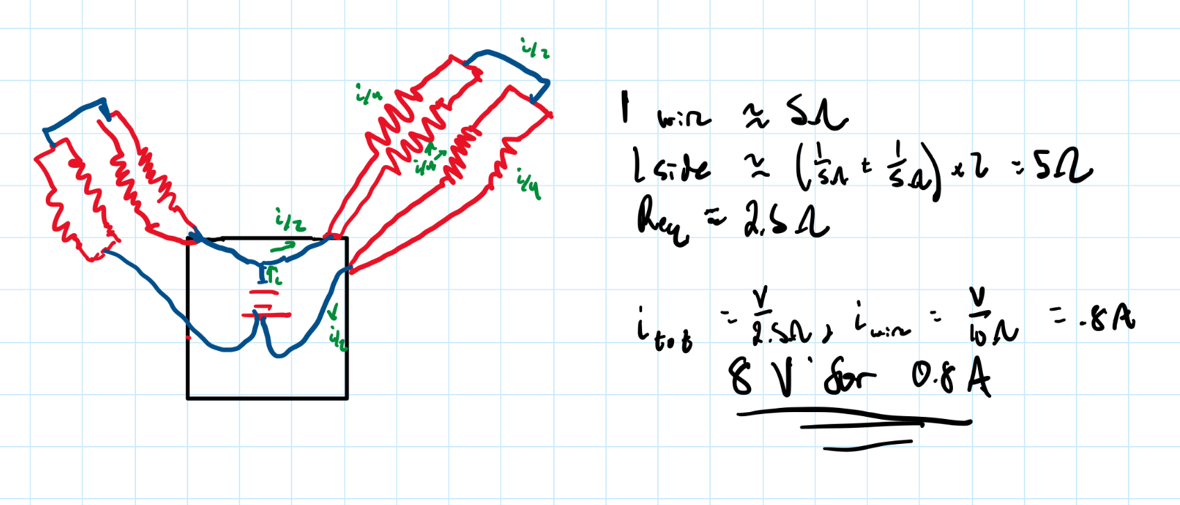 Hand calculation and routing sketch for the eight-wire Posture Pro nitinol actuator
